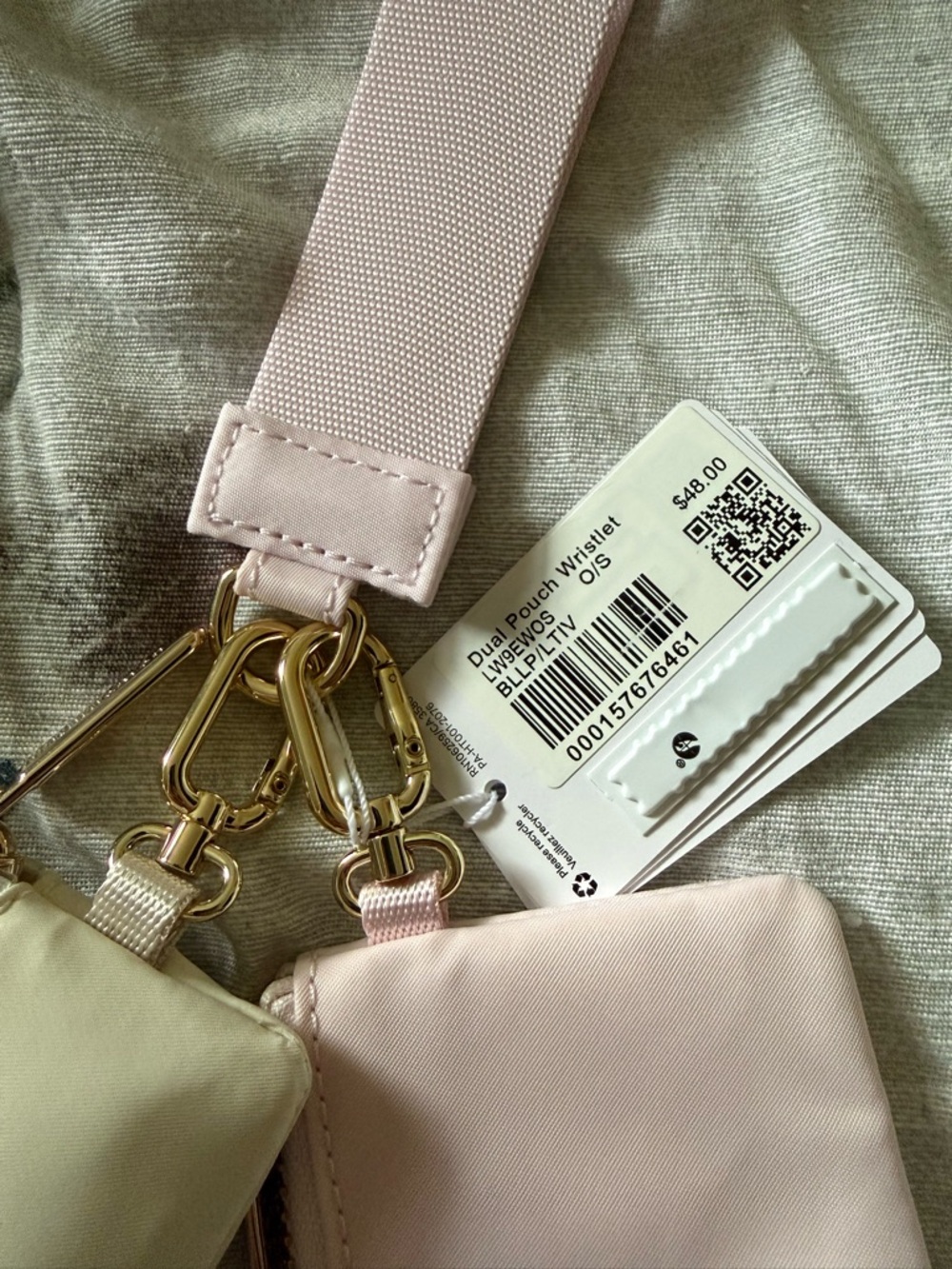 lululemon athletica Dual Pouch Wristlet Blissful Pink/Light Ivory - Picture 4 of 4